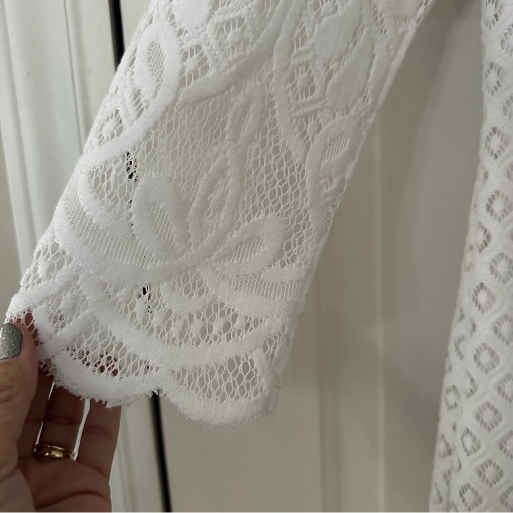 Lilly Pulitzer Mara Resort White Paradise Island Engineered Lace Dress Medium - Picture 4 of 14